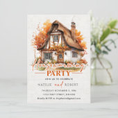 Party für die häusliche Erwärmung des Herbstes Einladung (Stehend Vorderseite)