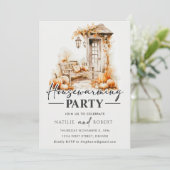 Party für die häusliche Erwärmung des Herbstes Einladung (Stehend Vorderseite)