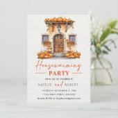 Party für die häusliche Erwärmung des Herbstes Einladung (Stehend Vorderseite)