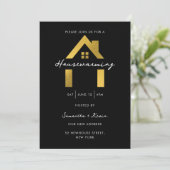 Party für die häusliche Erwärmung Modernes Minimal Einladung (Stehend Vorderseite)