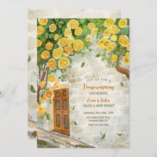 Party für die Haustürwärmung Einladung (Vorne/Hinten)