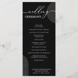 Party für die Hochzeitsfeier in Schwarz und Weiß Menükarte