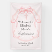 Party für die hübsche rosa Bow Ribbon-Bestätigung Banner (Vertikal)