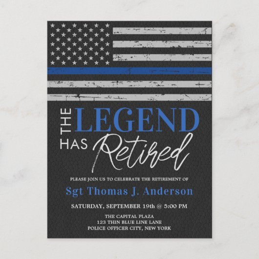 Party für die Kennzeichnung der Blauen Linie der P Einladungspostkarte (Vorderseite)