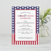 Party für die Kundenbewertung durch US Flagge Einladung (Stehend Vorderseite)