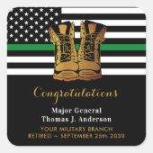 Party für die militärische Altersvorsorge mit dünn Quadratischer Aufkleber (Vorderseite)