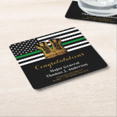 Party für die militärische Altersvorsorge mit dünn Rechteckiger Pappuntersetzer (angewinkelt)