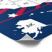 Party für die Nacht 2024 Interaktive Farbkarte Poster (Ecke)