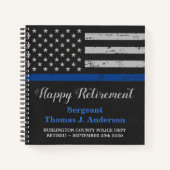 Party für die Polizeieintrittsleder Thin Blue Line Notizblock (Vorderseite)