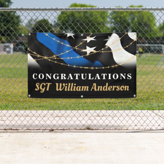 Party für die Polizeieinweisung "Custom Thin Blue Banner (Insitu)