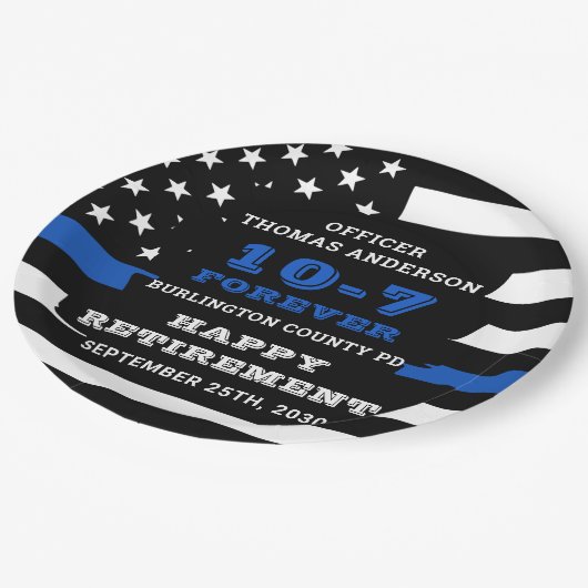 Party für die Polizeieinweisung personalisieren Th Pappteller (Schrägansicht)