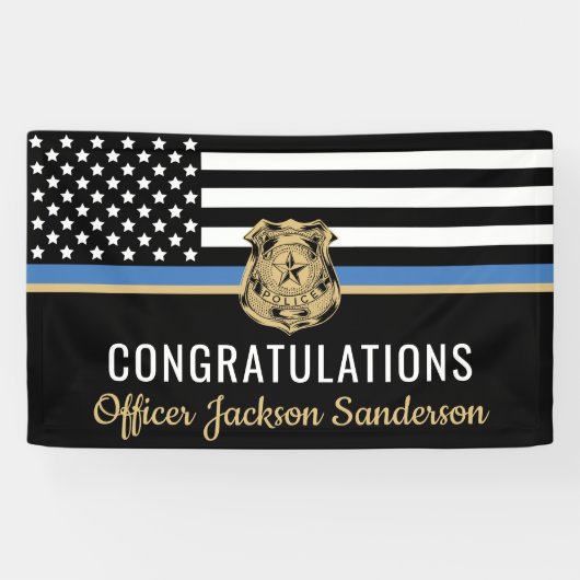 Party für die Polizeieinweisung Thin Blue Line Banner (Horizontal)