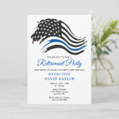 Party für die Polizeieinweisung "Thin Blue Line" Einladung (Stehend Vorderseite)