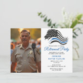 Party für die Polizeieinweisung "Thin Blue Line"-F Einladung (Stehend Vorderseite)