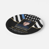 Party für die Polizeieinweisung "Thin Blue Line"-F Pappteller (Schrägansicht)