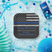 Party für die Polizeieinweisung "Thin Blue Line" Pappteller (Party)