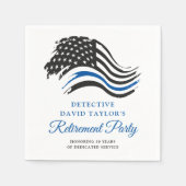 Party für die Polizeieinweisung Thin Blue Line Serviette (Vorderseite)