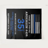 Party für die Polizeieinweisung "Thin Blue Line" Wandteppich (Vorderseite (Horizontal))