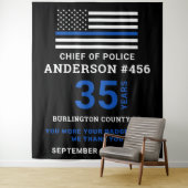 Party für die Polizeieinweisung "Thin Blue Line" Wandteppich (Beispiel)