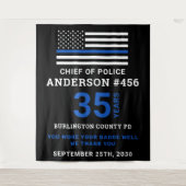 Party für die Polizeieinweisung "Thin Blue Line" Wandteppich (Vorderseite)