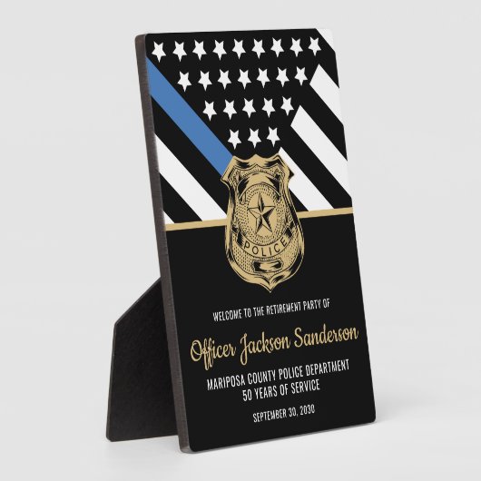 Party für die Polizeieinziehung Blaue Linie Willko Fotoplatte (Seite)