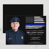 Party für die Polizeieinziehung Thin Blue Line Fot Einladung (Vorne/Hinten)