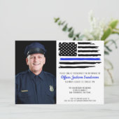 Party für die Polizeieinziehung Thin Blue Line Fot Einladung (Stehend Vorderseite)
