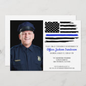 Party für die Polizeieinziehung Thin Blue Line Fot Einladung (Vorne/Hinten)