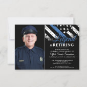 Party für die Polizeieinziehung Thin Blue Line Fot Einladung (Vorderseite)