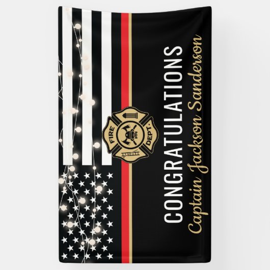 Party für die Red Line-Flagge für Feuerwehrleute Banner (Vertikal)