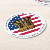 Party für die Rente der Militärarmee USA Flag Runder Pappuntersetzer (Angewinkelt)