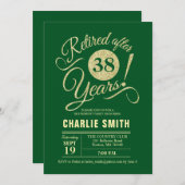 Party für die Ruhestandsregelung - dunkelgrünes Go Einladung (Vorne/Hinten)