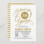 Party für die Ruhestandsregelung - Gold White Einladung (Vorne/Hinten)