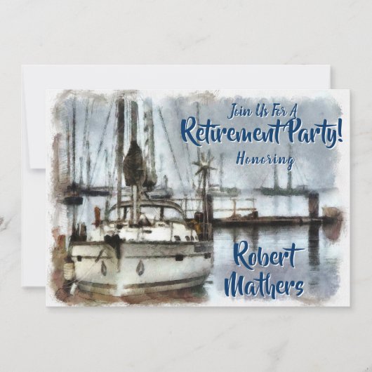 Party für die Ruhestandsregelung - Segelthema Einladung (Vorderseite)