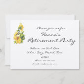 Party für die Ruhestandszeit Einladen von Sonnenbl Einladung (Rückseite)