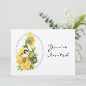 Party für die Ruhestandszeit Einladen von Sonnenbl Einladung (Stehend Vorderseite)