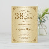 Party für die Ruhestandszeit - GoldDamaskus Einladung (Stehend Vorderseite)