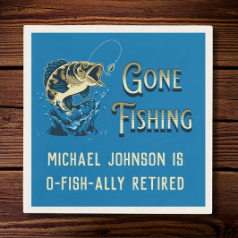Party für die Ruhestandszeit - Gone Fishing Napkin Serviette