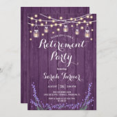 Party für die Ruhestandszeit - Lavendel Rustikales Einladung (Vorne/Hinten)