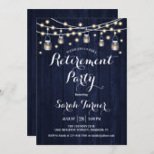 Party für die Ruhestandszeit - Rustikales Navy-Hol Einladung (Vorne/Hinten)