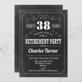 Party für die Ruhestandszeit - Schwarz-weißes Must Einladung (Vorne/Hinten)