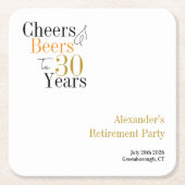 Party für die Ruhestandzeit 30 Jahre Käse und Bier Rechteckiger Pappuntersetzer (Vorderseite)