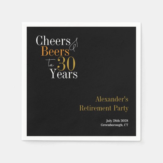 Party für die Ruhestandzeit 30 Jahre Serviette (Vorderseite)