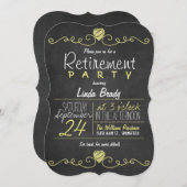 Party für die Ruhestandzeit in Gelb und Weiß Einladung (Vorne/Hinten)