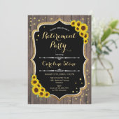 Party für die Ruhestätte - Sonnenblumen Rustikales Einladung (Stehend Vorderseite)