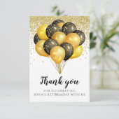 Party für die Schwarz-weiße Altersvorsorge Dankeskarte (Stehend Vorderseite)