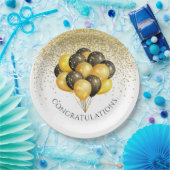 Party für die Schwarz-weiße Altersvorsorge Pappteller (Party)