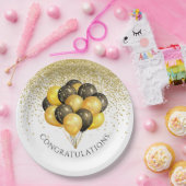 Party für die Schwarz-weiße Altersvorsorge Pappteller (Party)