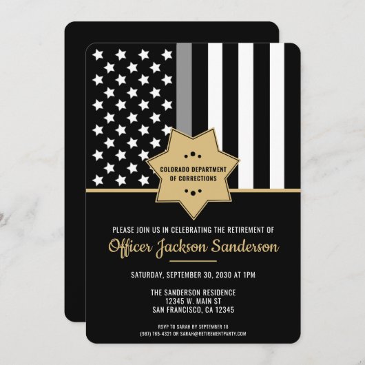 Party für die Silber-Linie des Anweisungsbefugten Einladung (Vorne/Hinten)