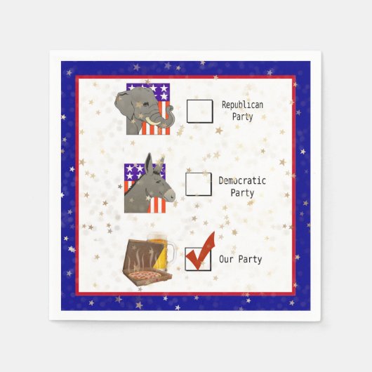 Party für die Stimmabgabe Spaß Serviette (Vorderseite)